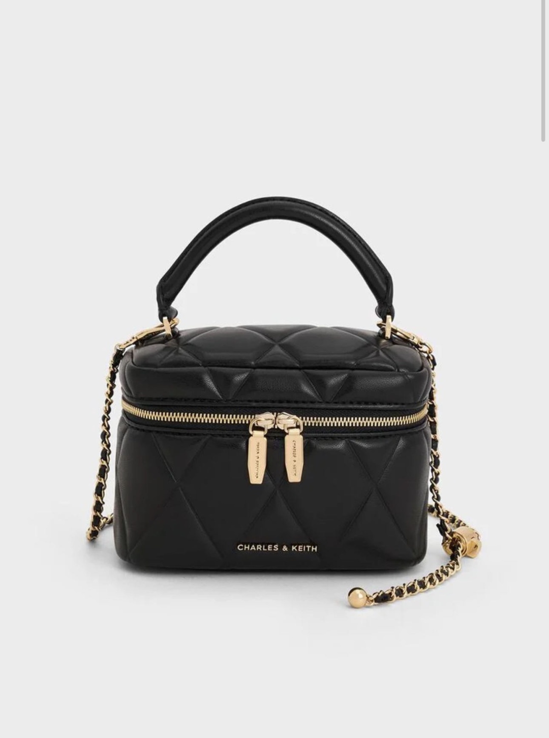 Мини-сумка Charles & Keith искусственная кожа черный