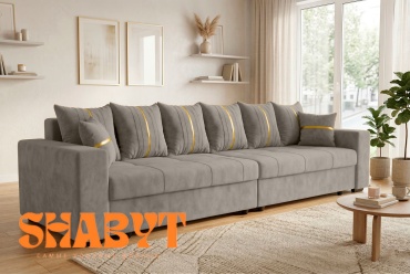 Диван Shabyt Atlant, 400х80 см, обивка велюр, коричневый
