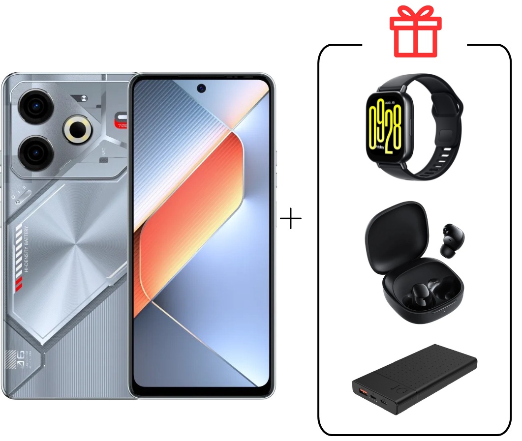 Купить Смартфон TECNO POVA 6 Neo 8 ГБ/128 ГБ серебристый + подарок в ...