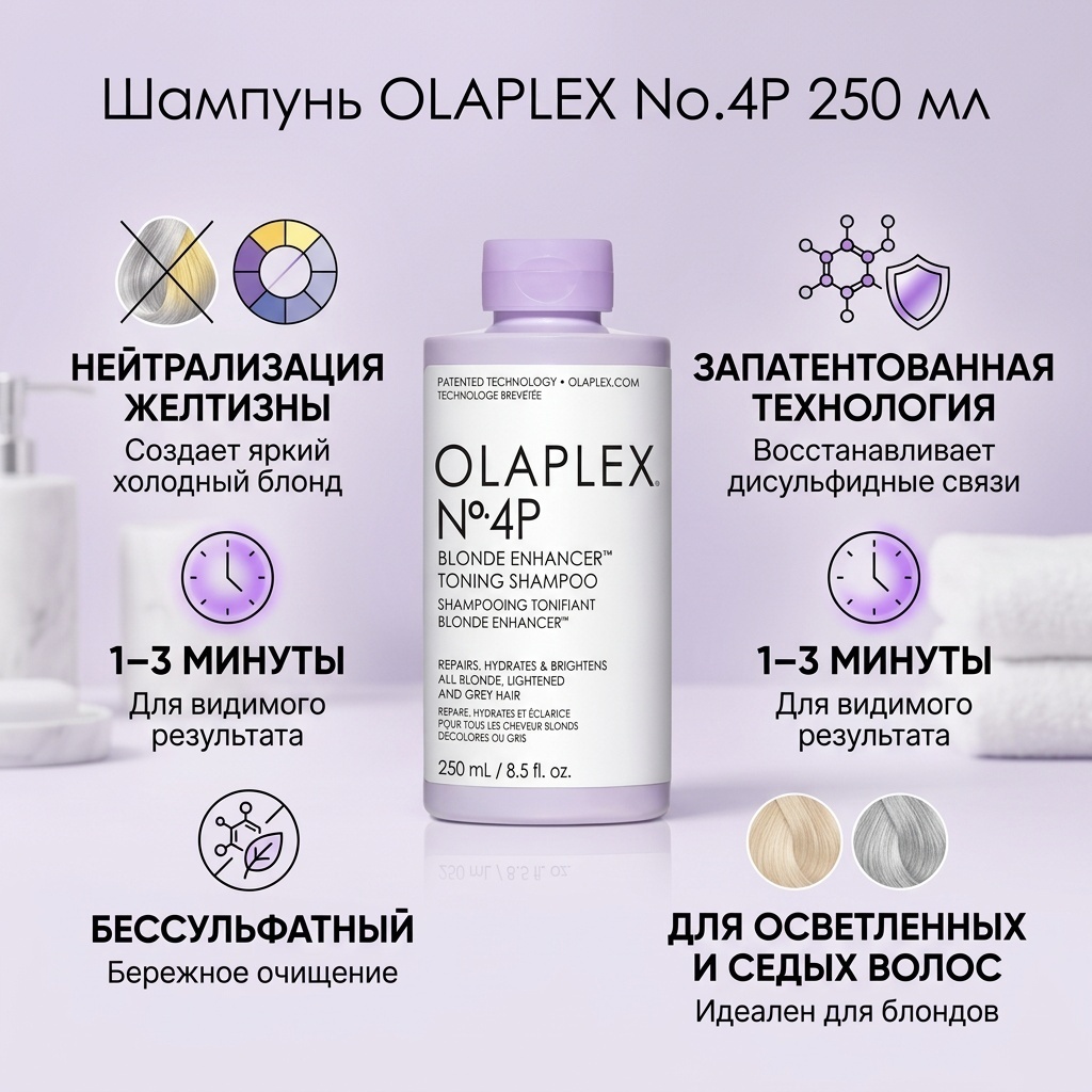 OLAPLEX No.4P шампунь оттеночный 250 мл