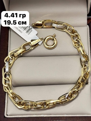 DARI GOLD 77667 длина 19 см, вес 4.41 г золото, плетение панцирное