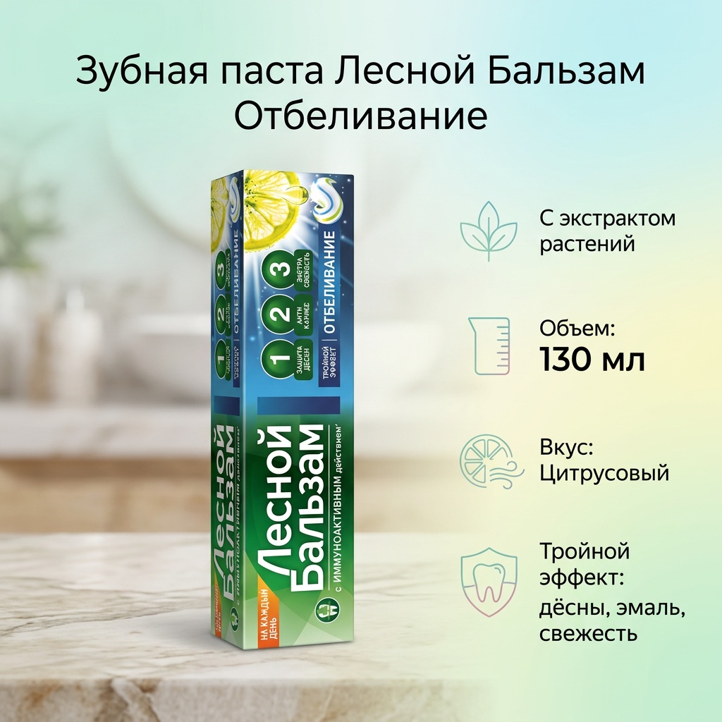 Лесной бальзам зубная паста Тройной эффект Отбеливание 130 г