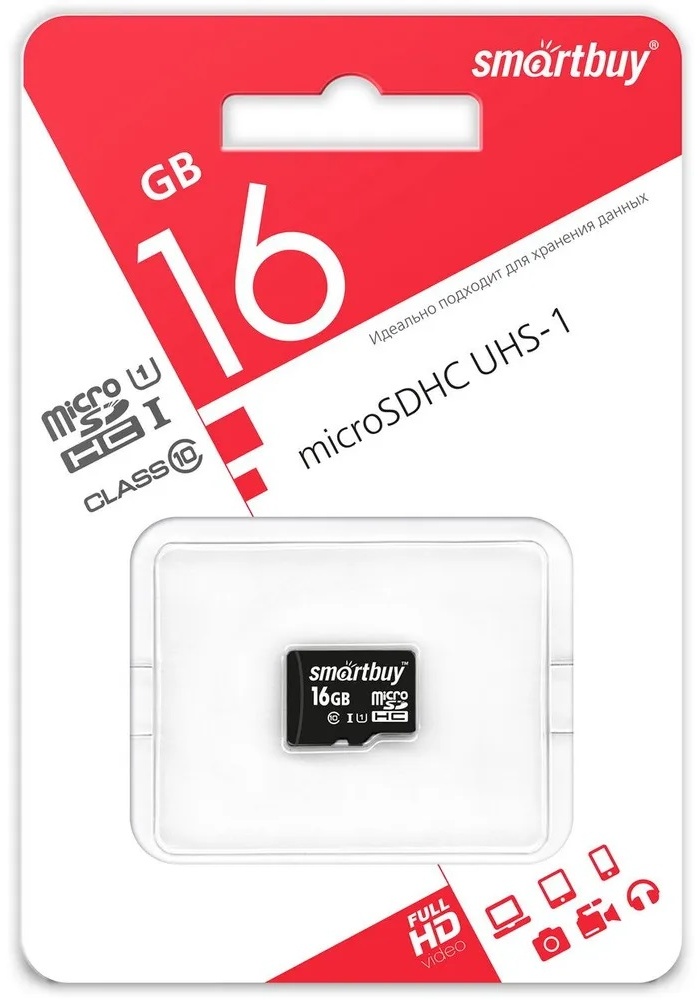 Карта памяти Smartbuy microSDHC SB16GBSDCL10-00 16 Гб