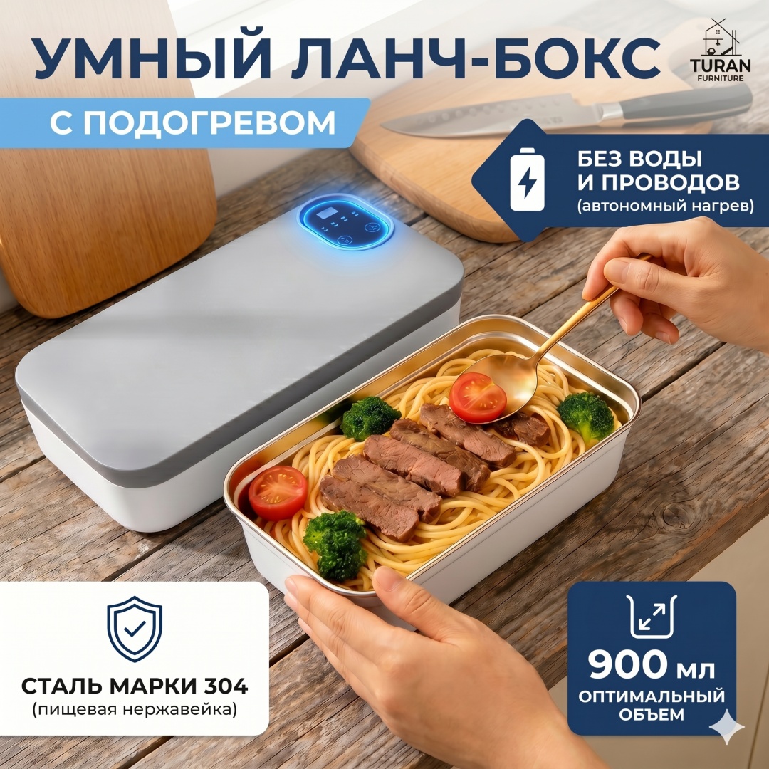 INDAMILIX термо ланч-бокс f13 с подогревом 900 мл 1 шт, сталь