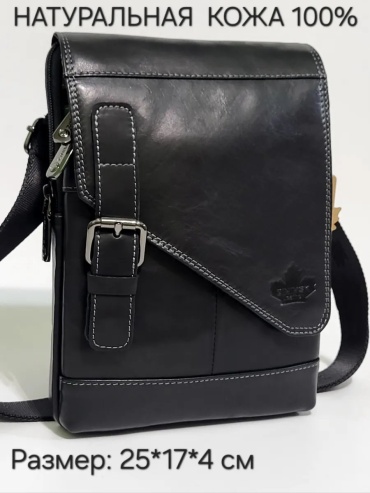 Сумка планшет Leather Goods SV натуральная кожа черный