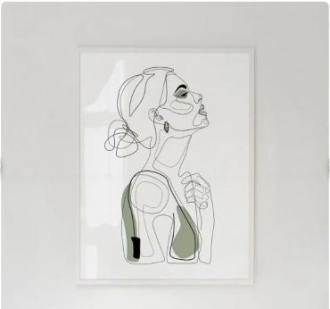 Картина Красивая женщина линией 6 на подрамнике theBaiss.com 45x70 см