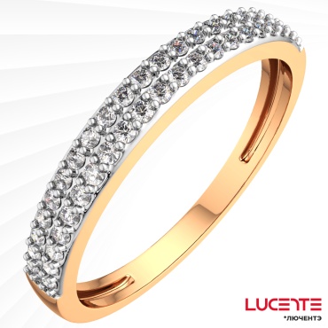 Lucente Бриллианты Якутии RIN-LU-585-140310-165 размер 16.5 вес 0.98 г золото, бриллиант