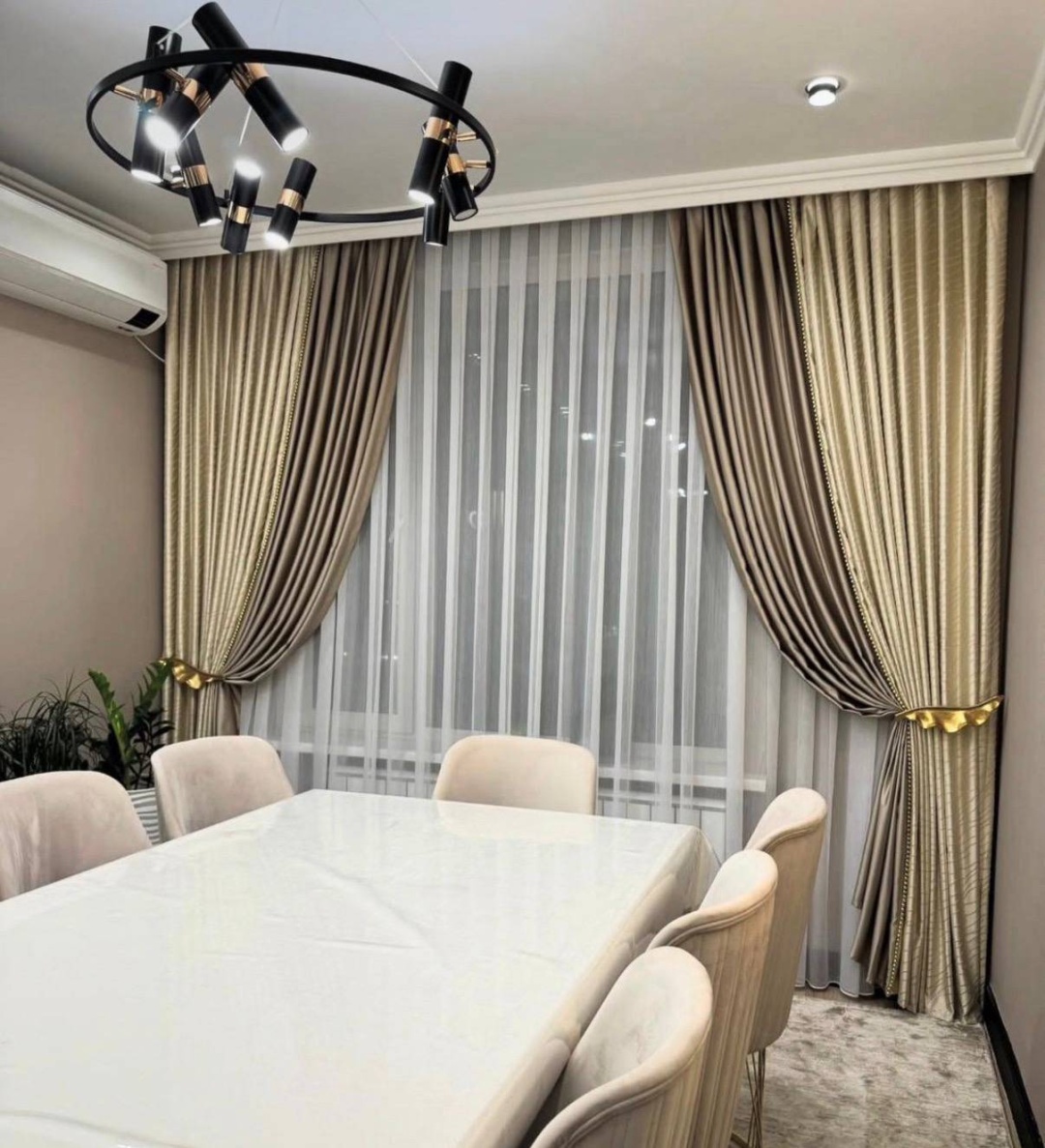 Комплект 800x280 см 3 шт, жаккард, блэкаут, бежевый