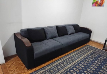 Диван mebel SQ 0505955, 300х80 см, обивка ткань, серый