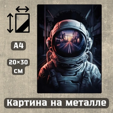 Sequoia VERS картина Картина на металле а4 Астронавты 20*30см 20x30 см