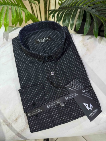 Рубашка полуприталенная REAL MAN GENTLEMAN'S STORE черный