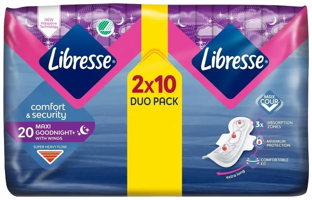 Libresse прокладки Maxi Goodnight+ 20 шт