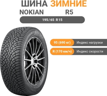 Nokian Hakkapeliitta R5 195/65 R15 95R без шипов