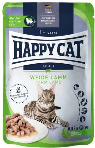 Happy Cat кусочки в соусе ягненок 85 г 10 шт