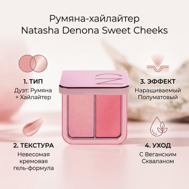 NATASHA DENONA Hy-Blush Cloudy Cream Cheek Duo румяна-хайлайтер Sweet cheeks