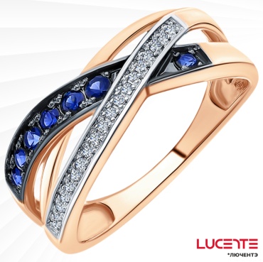 Lucente Бриллианты Якутии RIN-LU-585-976250-185 размер 18.5 вес 1.3 г золото, бриллиант, корунд