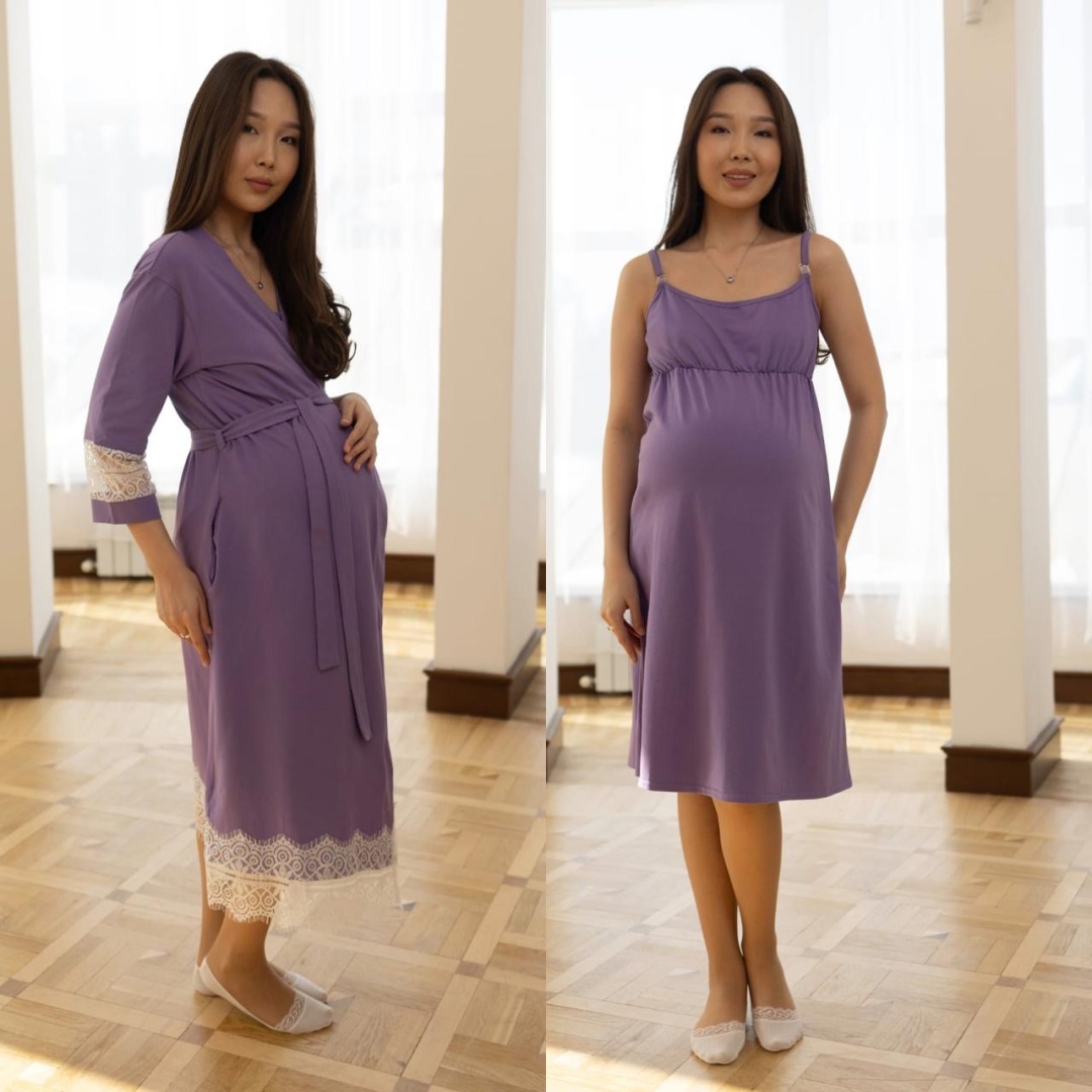 Трикотажный халат Sweetmama.kz фиолетовый