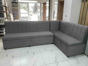 Кухонный уголок длина 2,30см,угол 1,80см 90x230x60 см, серый