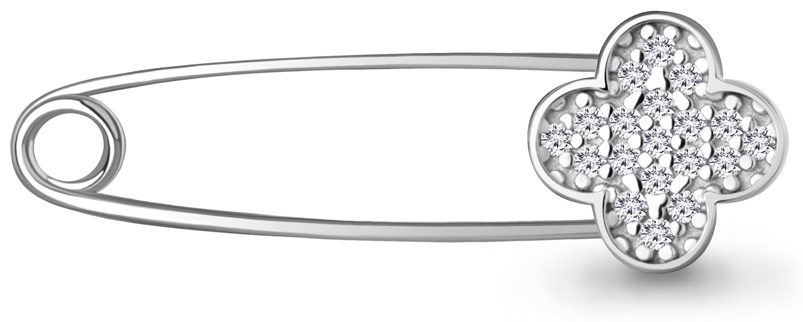 Булавка AQUAMARINE 77511А вес 1 г серебро, фианит
