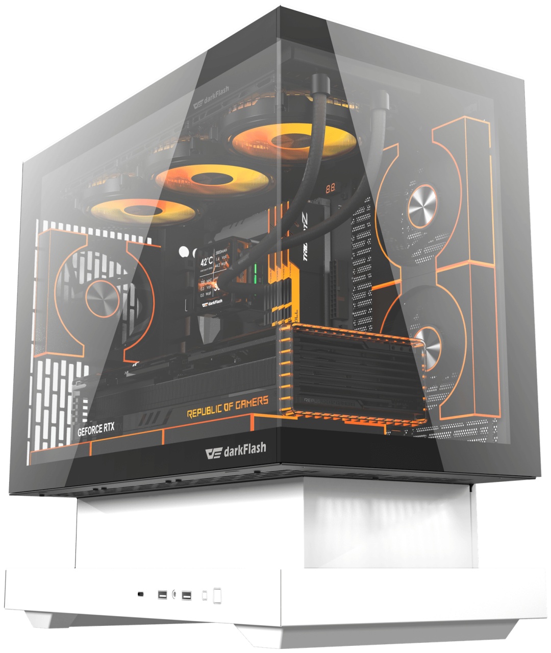 Корпус DarkFlash FLOATRON F1 M-ATX белый
