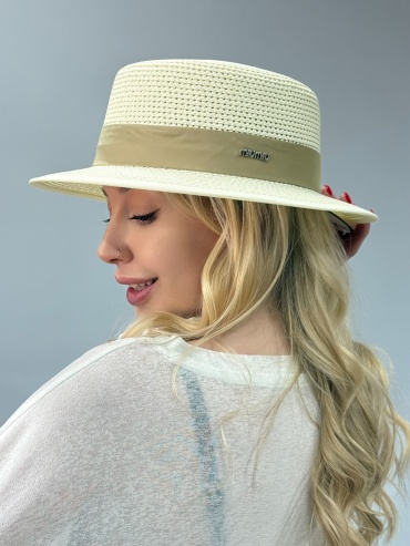 Шляпа FASHION CAPS размер 56, 57, 58, бежевый, молочный