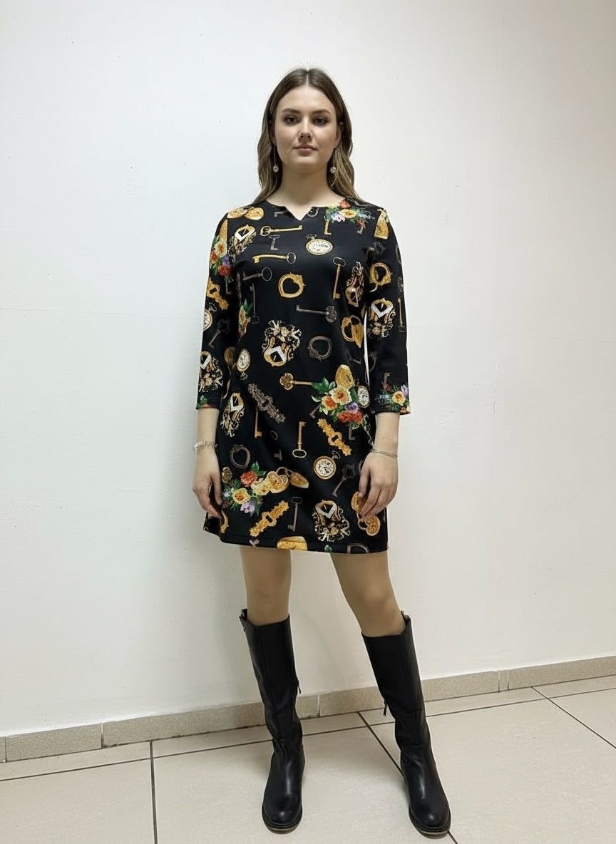 Повседневное платье мультиколор