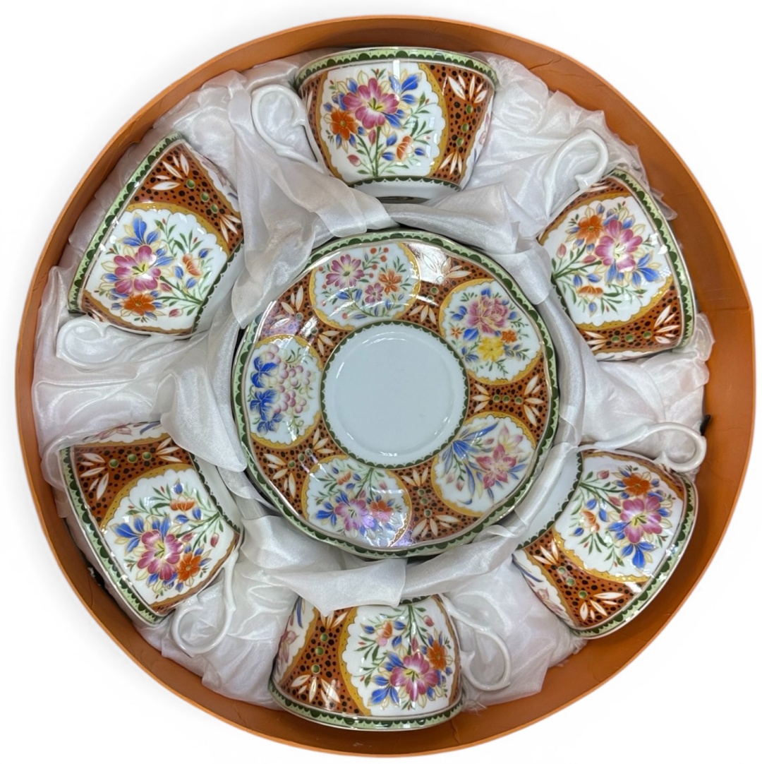 Чайная пара Рококо, 200 мл, костяной фарфор, 6 шт.