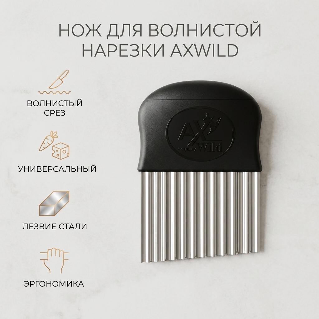 Нож для овощей и фруктов AxWild, лезвие: нержавеющая сталь 1 шт
