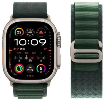 Ремешок BOGEMA для Apple Watch Series 4, Watch Series 5, Watch Series 6, Watch Series 7, Watch Series 8, Watch SE, Watch SE 2nd Gen, Watch SE 3, Watch Series 9 зеленый