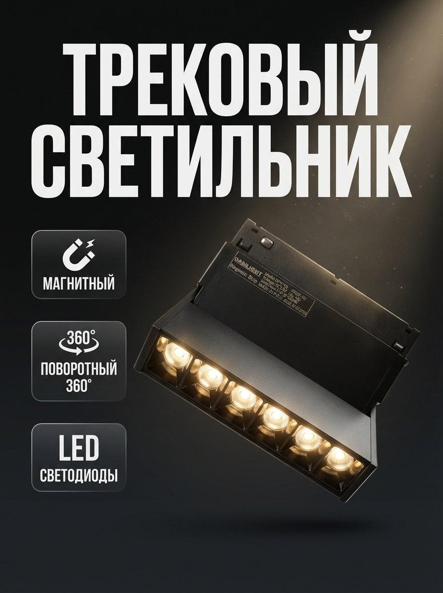 Danilight трековый светильник DP3740 L120 4000K/6W DC-48V Магнитный светильник книжка.