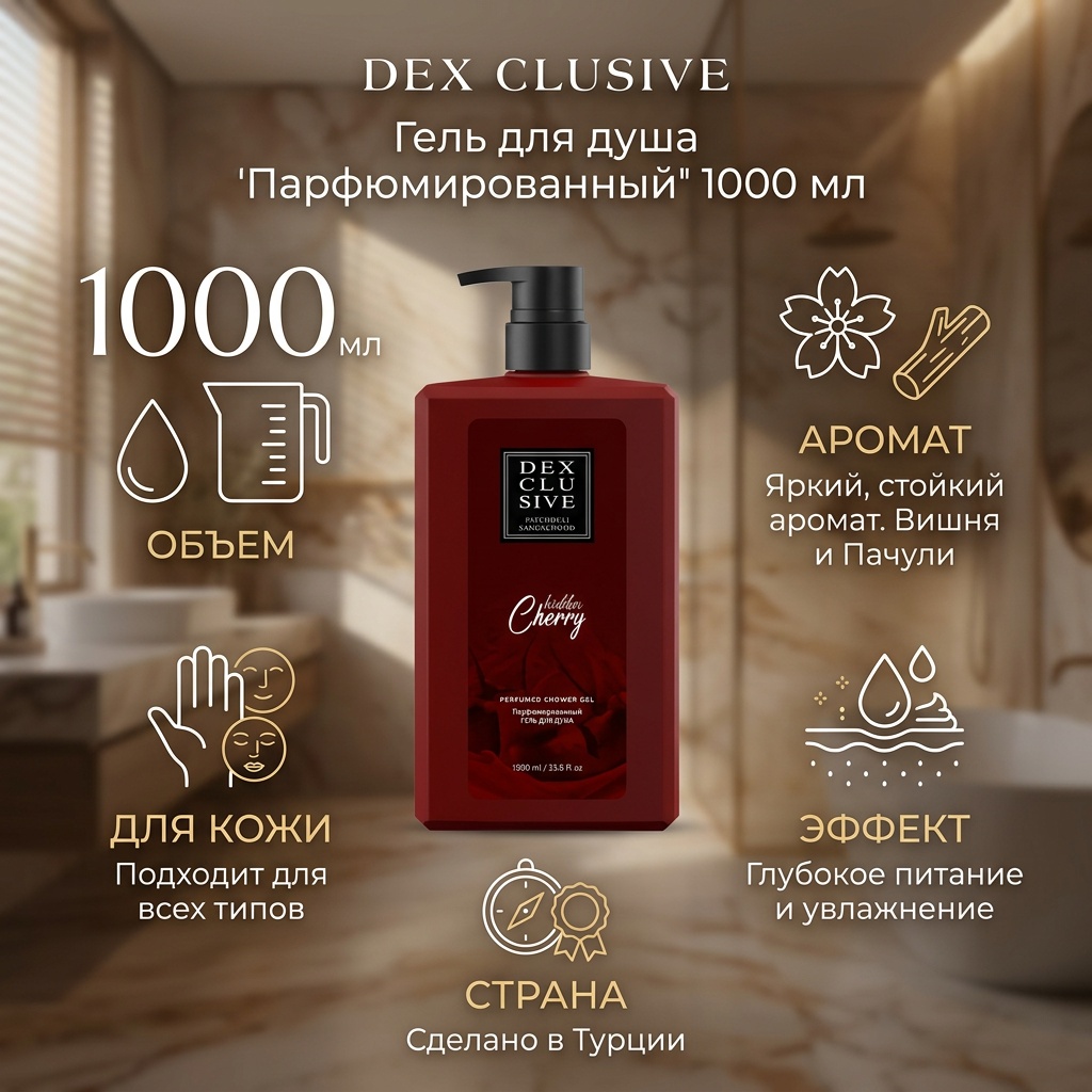 DexClusive Гель для душа Вишня 1000 мл гель 1000 мл