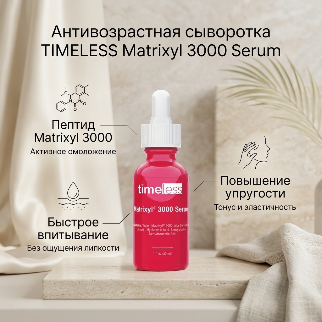 TIMELESS Антивозрастная сыворотка с пептидами Matrixyl 3000 Serum 30 мл