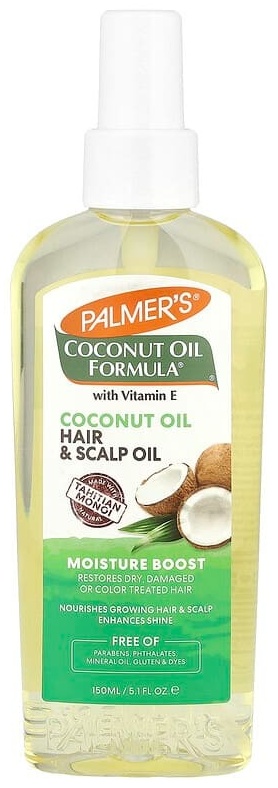 Palmer's Формула кокосового масла с витамином E, увлажнение, масло для волос и кожи головы, 150 мл масло 150 г