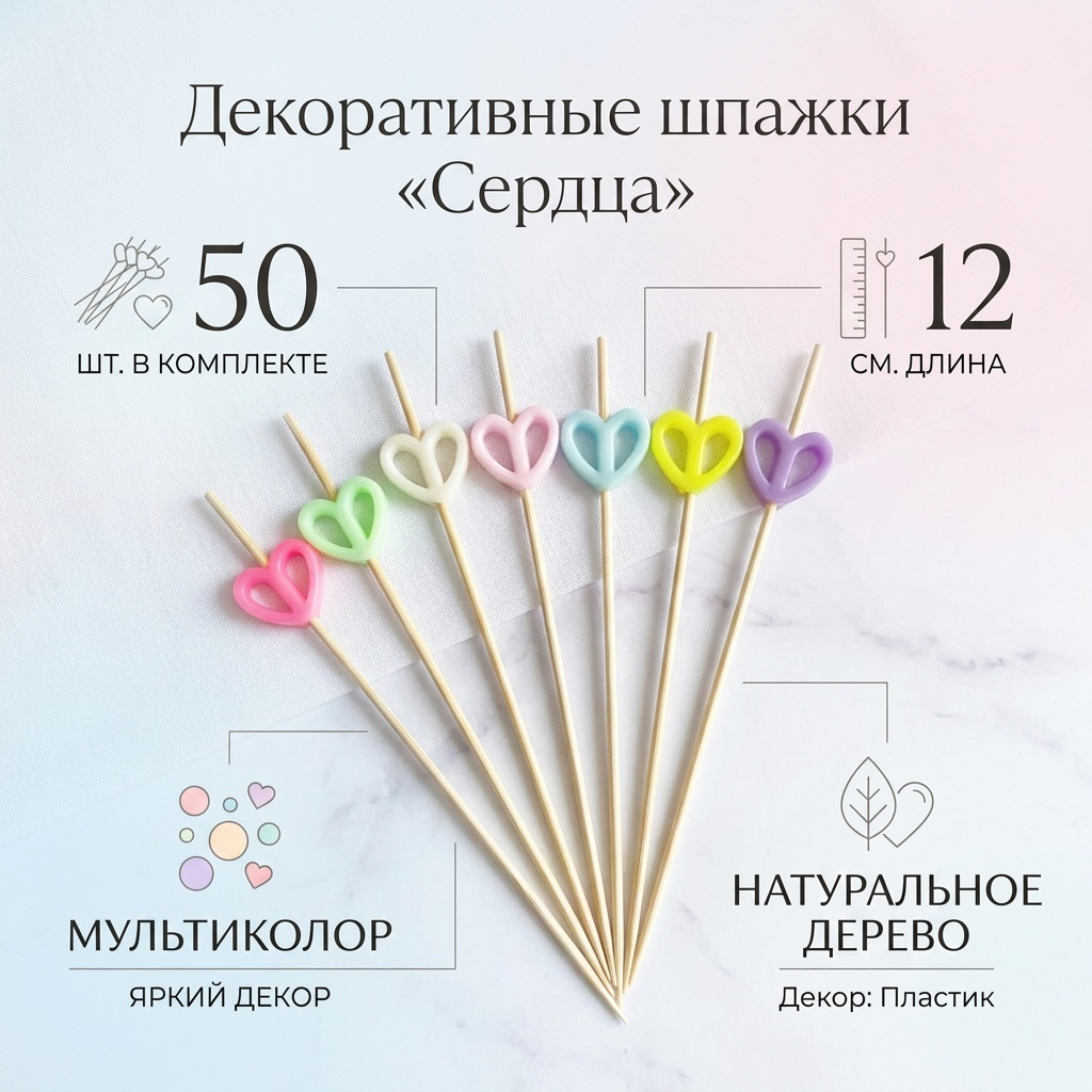 Шпажки 30225444_482767315 мультиколор 50 шт