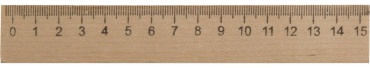 Линейка Эдельвейс ЛД-15, 15 см, 5 шт, дерево, бежевый