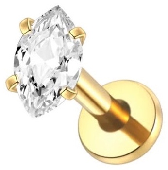 Лабрет CREO jewelry титановый сплав, цирконий, 1.2*8мм
