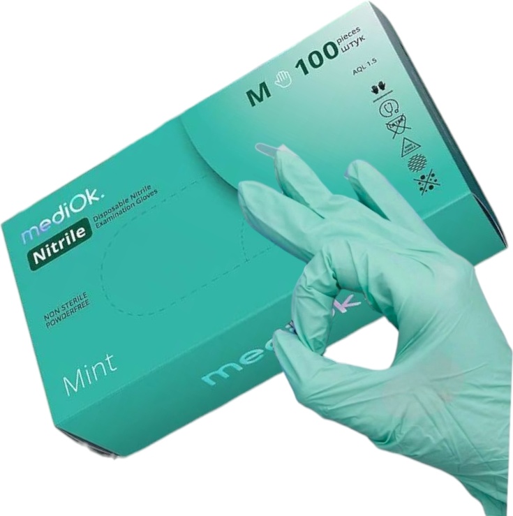 MediOk перчатки 5762 зеленый 100 шт