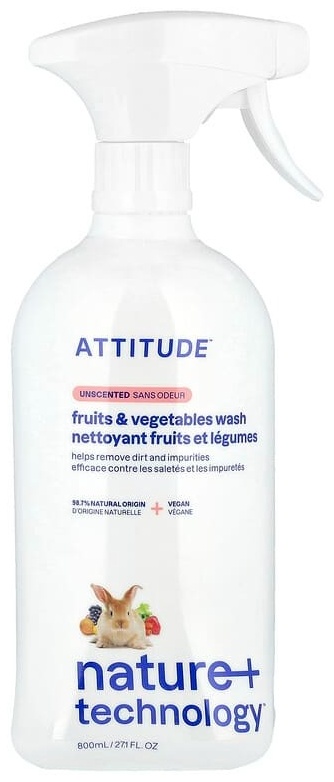 Жидкое средство ATTITUDE очищающее средство для фруктов и овощей, 800 мл