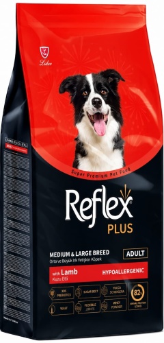 Reflex Plus с ягненком для взрослых средних и крупных пород 12 кг