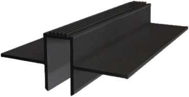 Профиль прямой П-образный Decorkz черный муар 12x2500 мм, алюминий