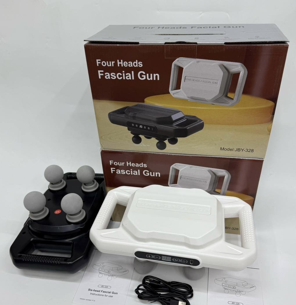 Массажер Fascial Gun Электрический массажёр JBY-328 ручной вибрационный, разминающий, разогревающий, перкуссионный, роликовый