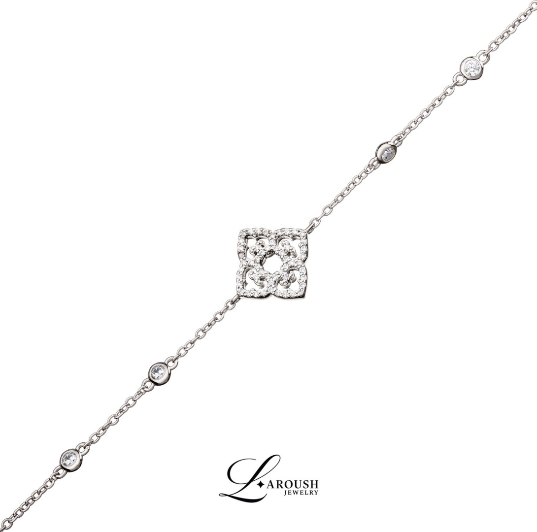 Laroush Jewelry TKB0185W длина 20 см, вес 3.47 г серебро, плетение якорное