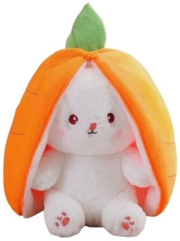 Мягкая игрушка Зайчик Морковка, 30 см