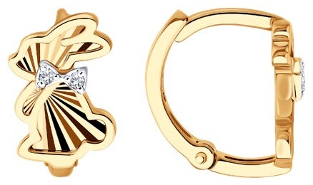 Серьги SOKOLOV EAR-SO-585-025717 вес 1.33 г золото, фианит