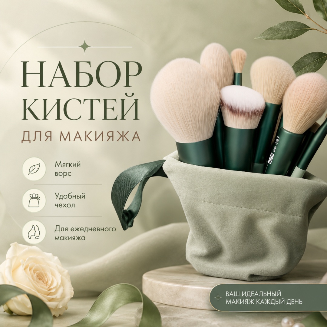 Набор кистей для макияжа 13 шт