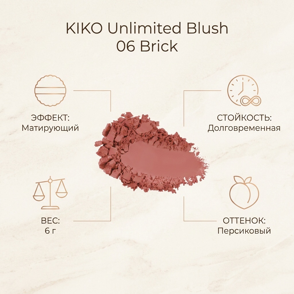 KIKO Unlimited Blush Fard A Joues румяна 06 Brick