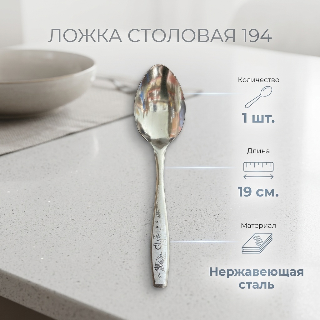 Ложка 1 шт, серебристый 194