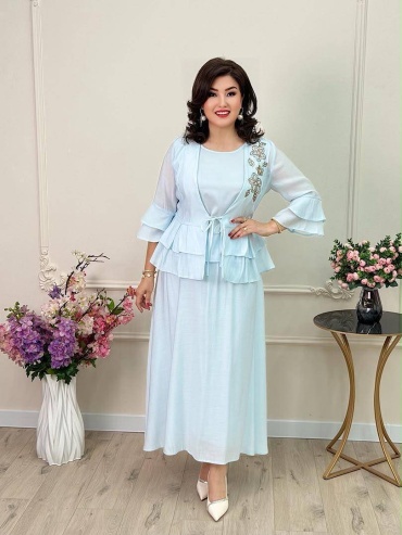 Костюм деловой FASHION голубой
