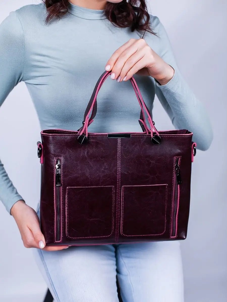 Сумка шоппер Bags.nnov натуральная кожа розовый