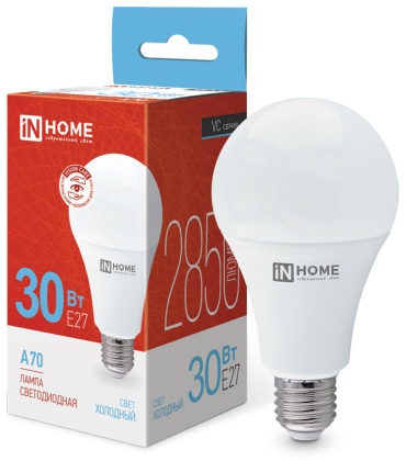 IN HOME 30W E27, светодиодная, холодный белый